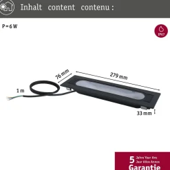 Best Paulmann LED-terassivalaisin Ito, IP67, 279x76mm, 3000K, antrasiitti