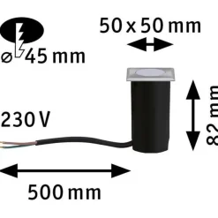 Hot Paulmann LED-terassivalaisin House, IP67, 50x50mm, 3000K, 2W, 60lm, rst