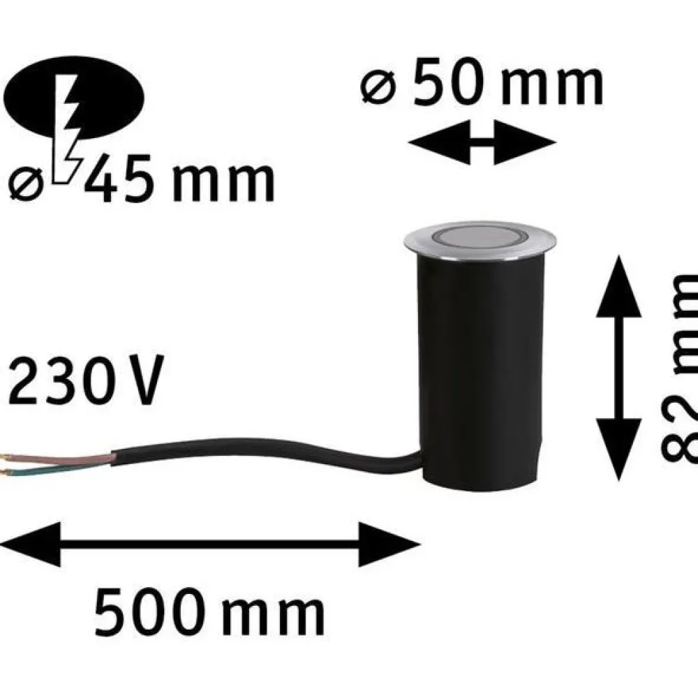 Outlet Paulmann LED-terassivalaisin House, IP67, 50mm, 3000K, 2W, 20lm, rst
