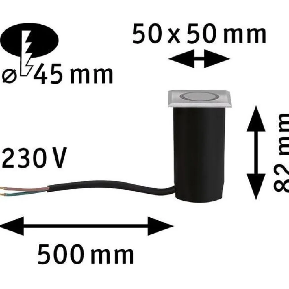 Sale Paulmann LED-terassivalaisin House, IP67, 50x50mm, 3000K, 2W, 20lm, rst