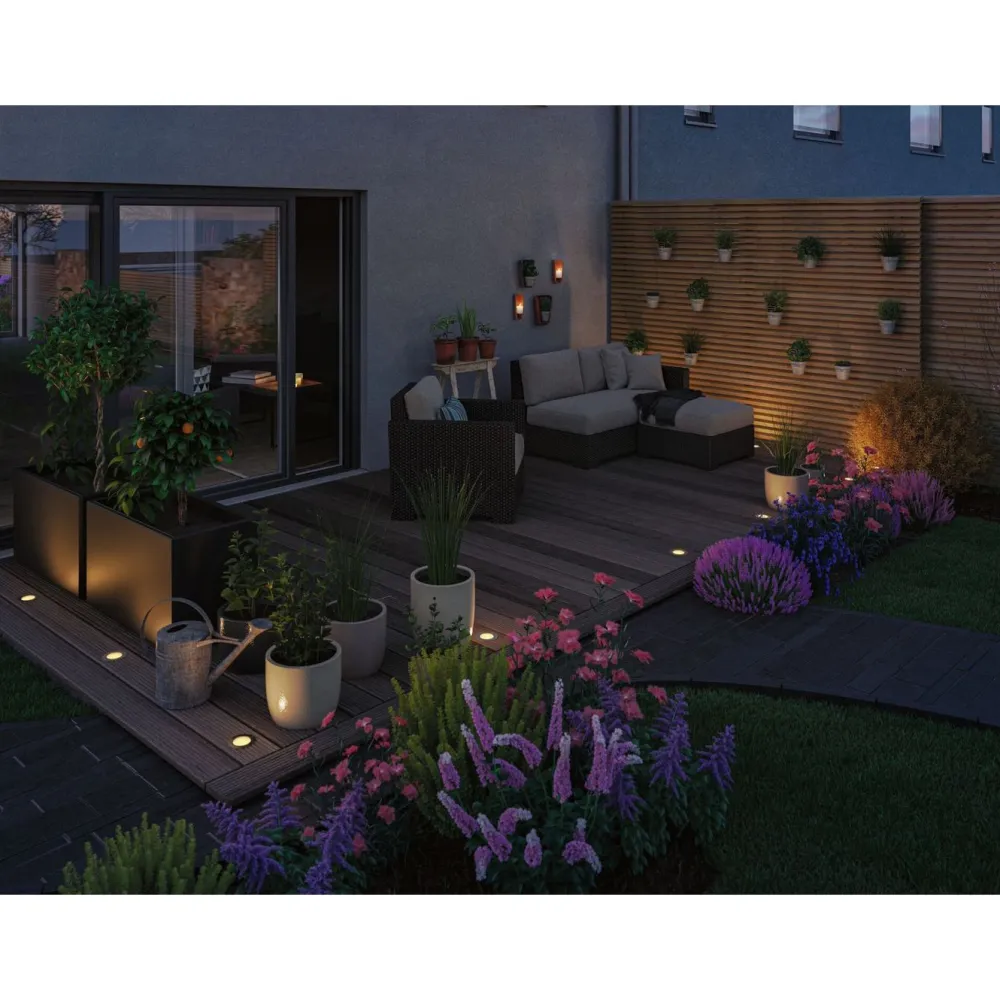 Hot Paulmann LED-terassivalaisin Plug & Shine, Smart Home Zigbee 3.0, IP65, säädettävä värilämpötila, musta