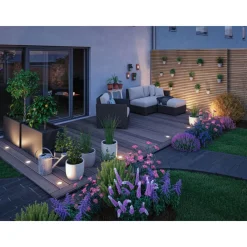 Hot Paulmann LED-terassivalaisin Plug & Shine, Smart Home Zigbee 3.0, IP65, säädettävä värilämpötila, musta
