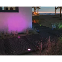 Paulmann LED-terassivalaisin Plug & Shine Floor, Smart Home Zigbee 3.0, IP67, RGBW+, 2W, rst