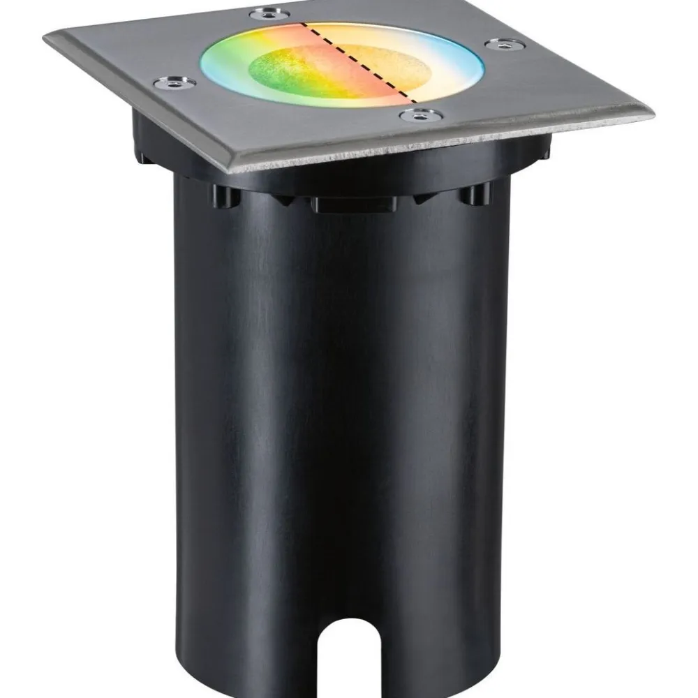 Sale Paulmann LED-terassivalaisin Floor, Smart Home Zigbee 3.0, IP67, 11x11cm, RGBW+, harjattu rauta