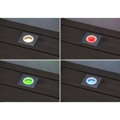 Sale Paulmann LED-terassivalaisin Floor, Smart Home Zigbee 3.0, IP67, 11x11cm, RGBW+, harjattu rauta