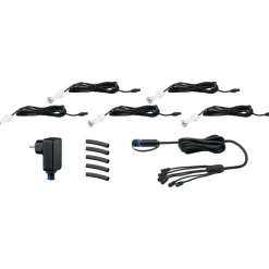 New Paulmann LED-terassivalaisinsarja Plug & Shine MicroPen II, 5-osainen, IP67, 3000K, hopea