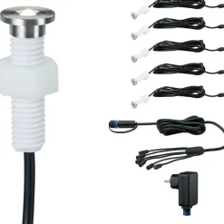 New Paulmann LED-terassivalaisinsarja Plug & Shine MicroPen II, 5-osainen, IP67, 3000K, hopea
