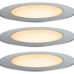 New Paulmann LED-terassivalaisinsarja Plug & Shine Floor, IP67, 2200K, 3x2W, hopea