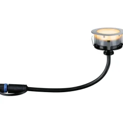 New Paulmann LED-terassivalaisinsarja Plug & Shine Floor, IP67, 2200K, 3x2W, hopea