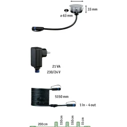 Hot Paulmann LED-terassivalaisinsarja Plug & Shine Floor, Smart Home Zigbee 3.0, IP67, RGBW+, 3x2W, rst