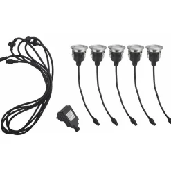 Discount Malmbergs LED-terassivalosarja Ground III Kit 5x0.6W, IP67, teräs