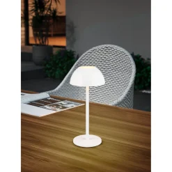 Clearance Trio LED-ulkopöytävalaisin Ricardo, mattavalkoinen, ladattava