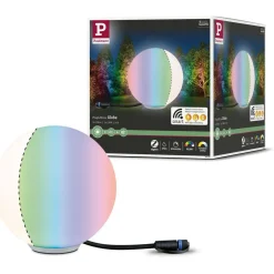 Clearance Paulmann LED-ulkovalaisin Plug & Shine Globe, Smart Home Zigbee 3.0, IP65, RGBW+, valkoinen