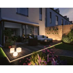 Clearance Paulmann LED-ulkovalaisin Plug & Shine Globe, Smart Home Zigbee 3.0, IP65, RGBW+, valkoinen