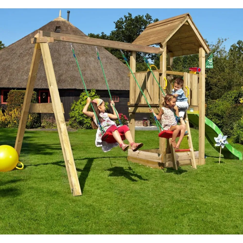 New Jungle Gym Leikkikeskus Club ja Swing Module X'tra sis. liukumäen