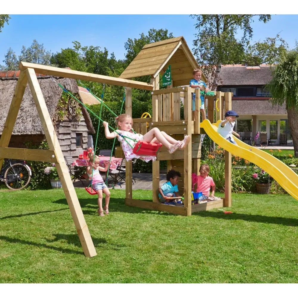 Jungle Gym Leikkikeskus Cubby ja Swing Module X'tra sis. liukumäen