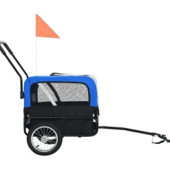 Clearance FinePRICE Lemmikkikärry pyörään/juoksurattaat, 97x56x135cm, harmaa/sininen