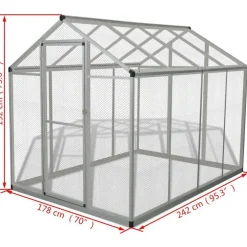 Discount FinePRICE Lintuhäkki, alumiini, 178x242x192cm