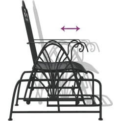 Sale FinePRICE Liukujalkapenkki 61 cm musta teräs