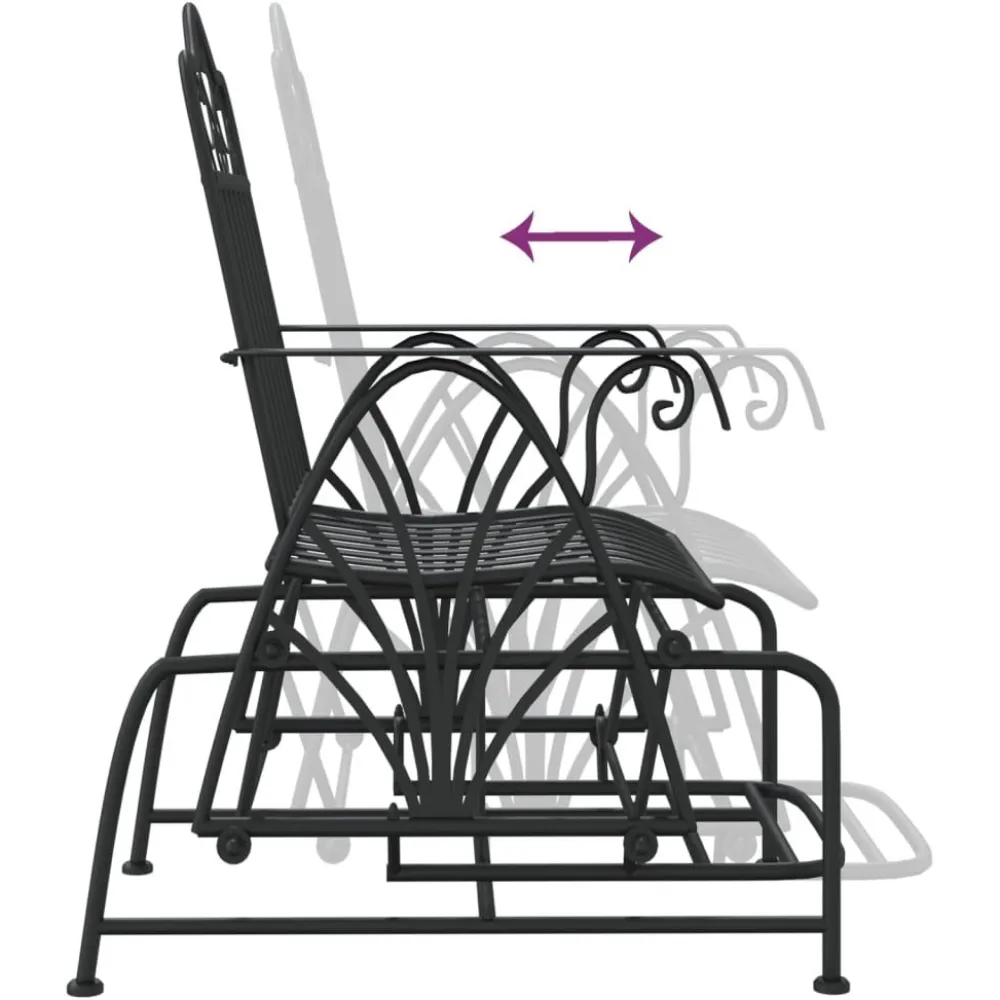 Sale FinePRICE Liukujalkapenkki 61 cm musta teräs