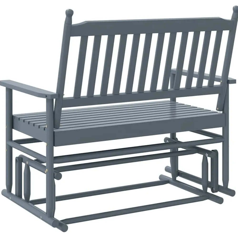 FinePRICE Liukupenkki musta 118x70x104,5 cm täysi haapa (08866)