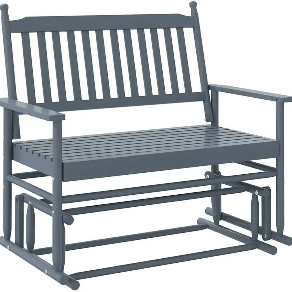 FinePRICE Liukupenkki musta 118x70x104,5 cm täysi haapa (08866)
