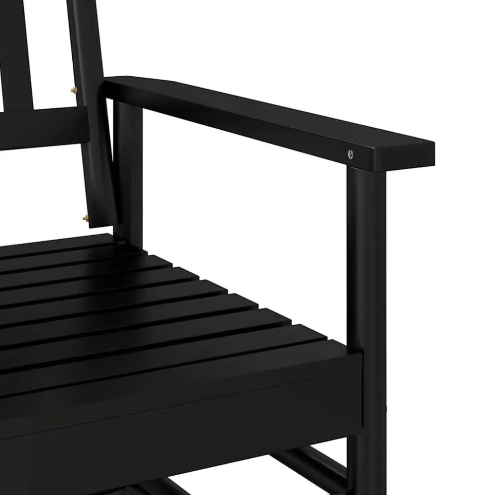 FinePRICE Liukupenkki musta 118x70x104,5 cm täysi haapa (08866)