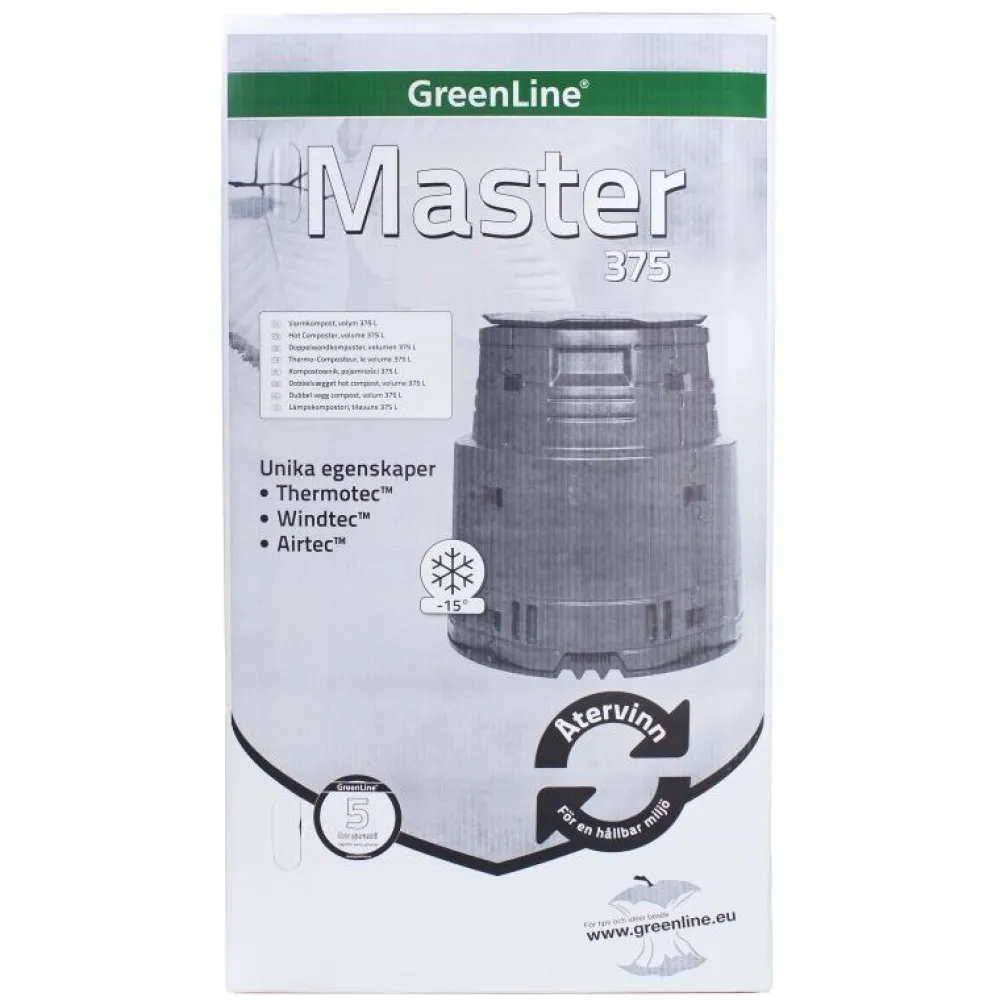 Greenline Lämminkomposti Master 375 L -15°C musta