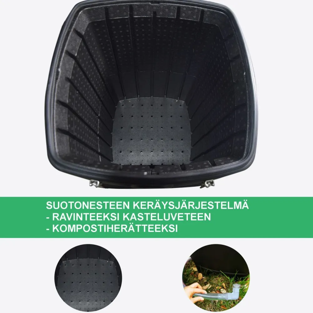 Hot Green Land Lämpökompostori , 110 litraa, musta
