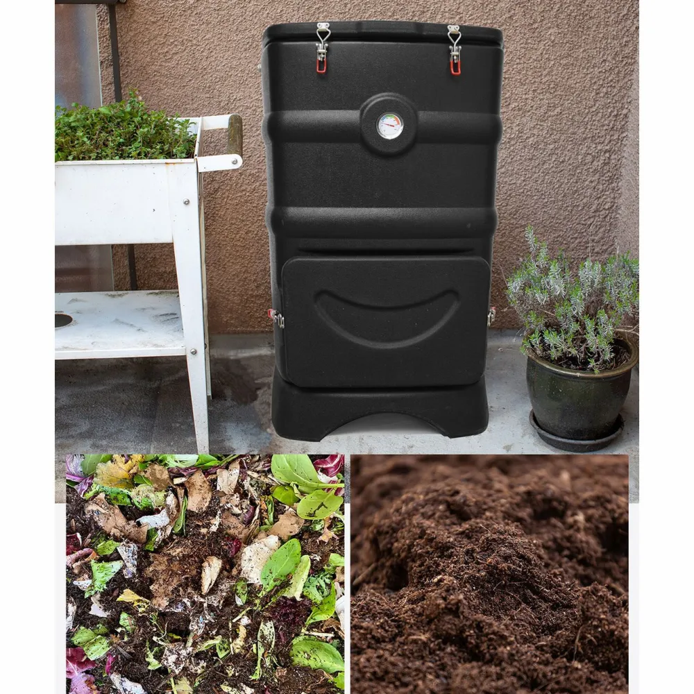 Hot Green Land Lämpökompostori , 110 litraa, musta