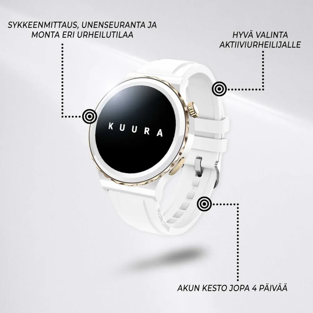 Discount Kuura Älykello Smart Watch Fashion Women FW5, valkoinen