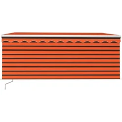 New FinePRICE Manuaalisesti kelattava markiisi 2 verho/LED 3x2,5 m keltainen/valkoinen