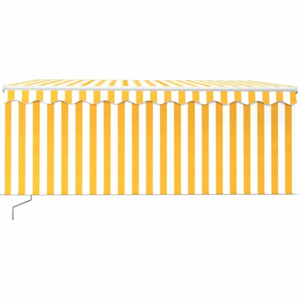 Sale FinePRICE Manuaalisesti kelattava markiisi 2 verhoilla 3x2,5m sininen/valkoinen