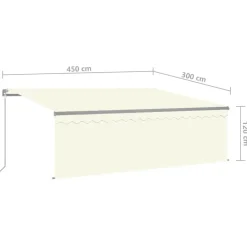 Discount FinePRICE Manuaalisesti kelattava markiisi verhoilla 3x2,5 m kerma