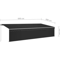 Discount FinePRICE Manuaalisesti kelattava markiisi verhoilla 3x2,5 m kerma