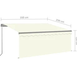 Discount FinePRICE Manuaalisesti kelattava markiisi verhoilla 3x2,5 m kerma