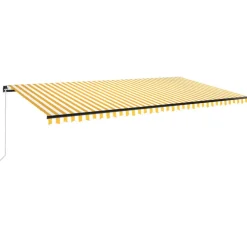 Outlet FinePRICE Manuaalisesti sisäänkelattava markiisi LEDillä 350x250 cm kermanvalkoinen