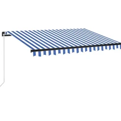 Outlet FinePRICE Manuaalisesti sisäänkelattava markiisi LEDillä 350x250 cm kermanvalkoinen