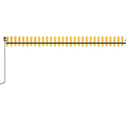 Outlet FinePRICE Manuaalisesti sisäänkelattava markiisi LEDillä 350x250 cm kermanvalkoinen
