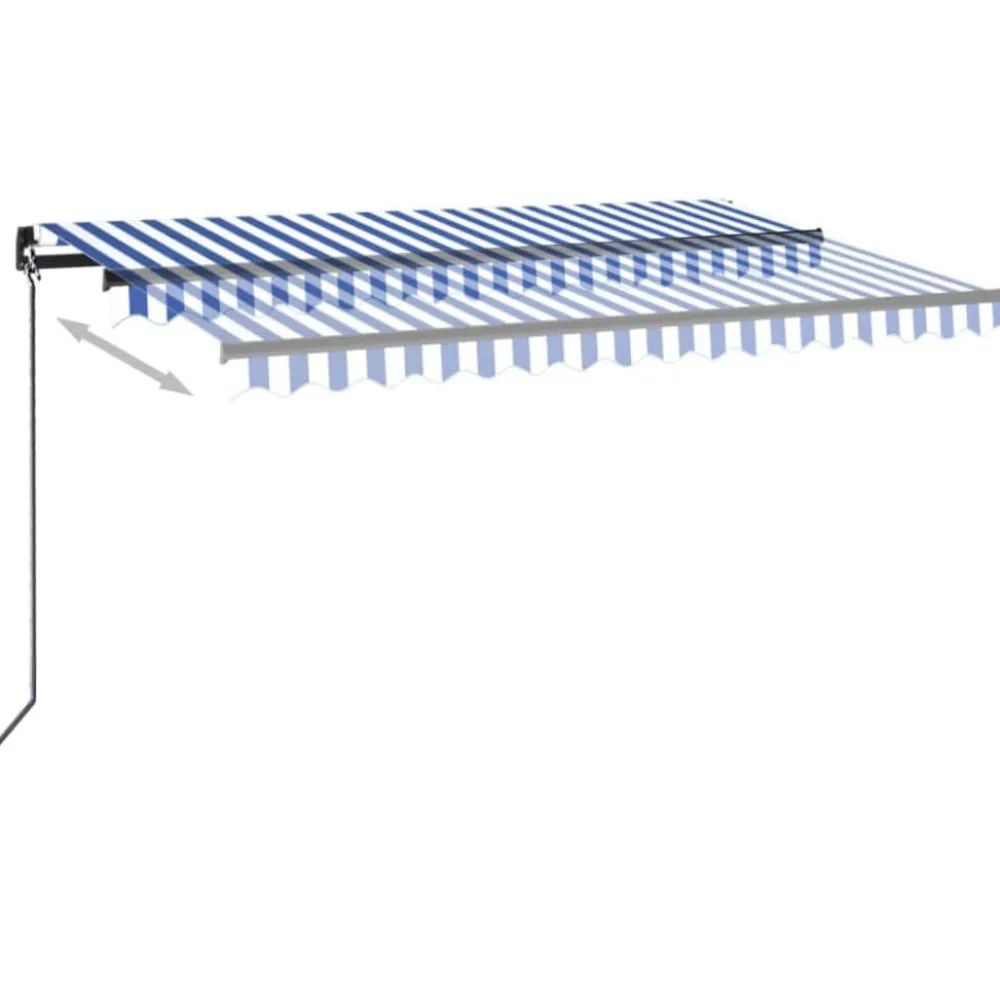 Outlet FinePRICE Manuaalisesti sisäänkelattava markiisi LEDillä 350x250 cm kermanvalkoinen