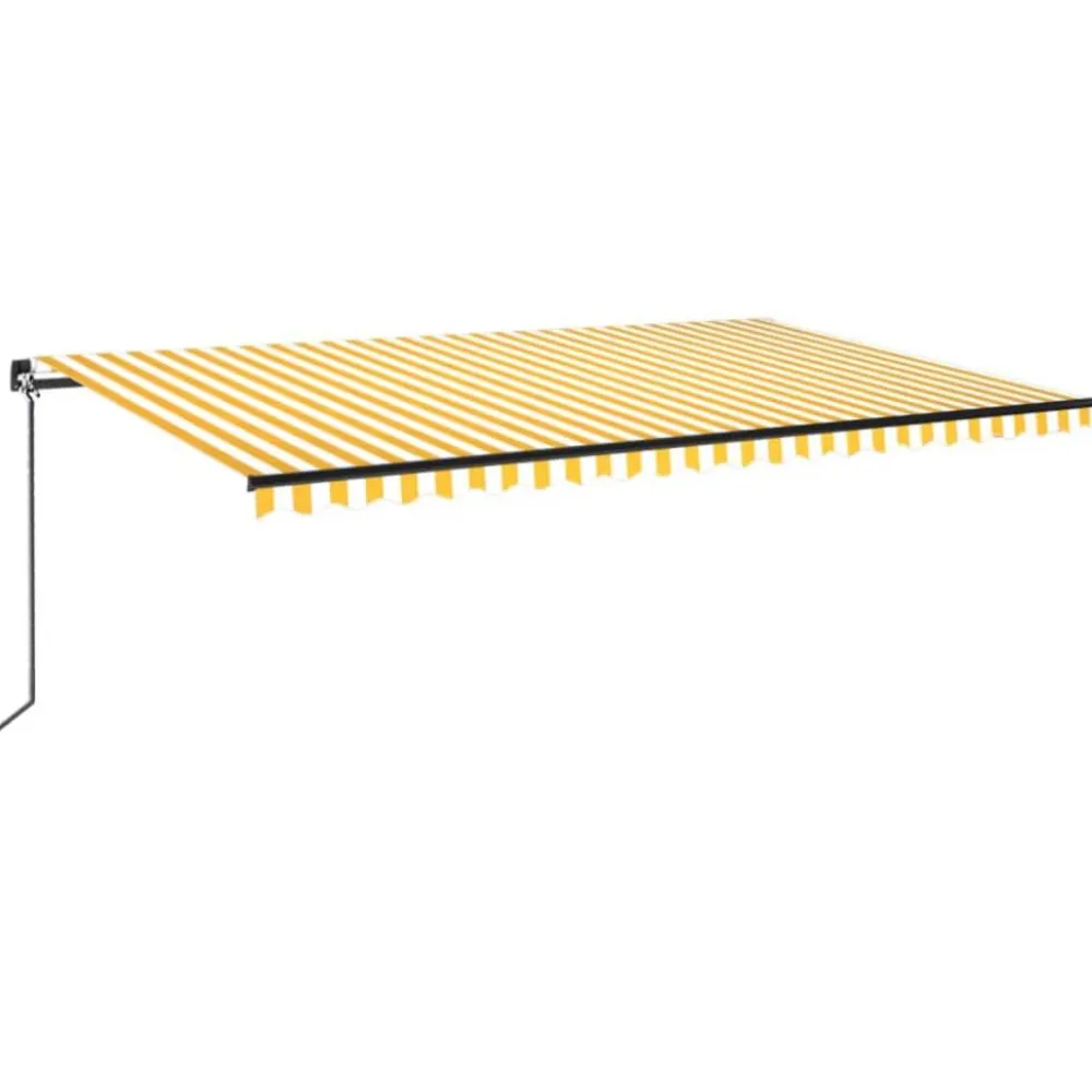 Outlet FinePRICE Manuaalisesti sisäänkelattava markiisi LEDillä 350x250 cm kermanvalkoinen