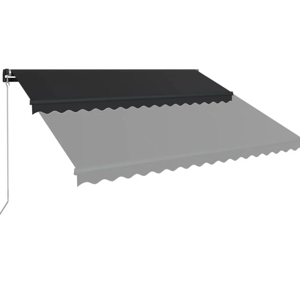 Outlet FinePRICE Manuaalisesti sisäänkelattava markiisi LEDillä 350x250 cm kermanvalkoinen