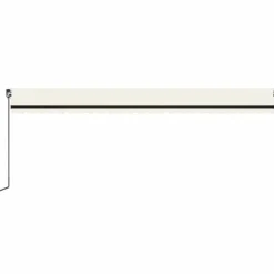 Outlet FinePRICE Manuaalisesti sisäänkelattava markiisi LEDillä 350x250 cm kermanvalkoinen