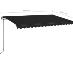 Outlet FinePRICE Manuaalisesti sisäänkelattava markiisi LEDillä 350x250 cm kermanvalkoinen