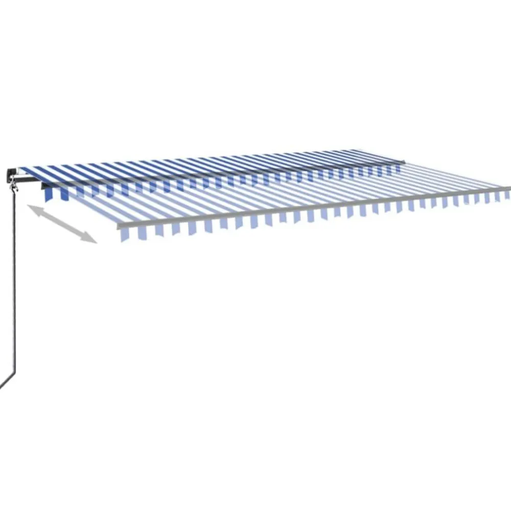 Outlet FinePRICE Manuaalisesti sisäänkelattava markiisi LEDillä 350x250 cm kermanvalkoinen