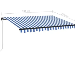 Outlet FinePRICE Manuaalisesti sisäänkelattava markiisi LEDillä 350x250 cm kermanvalkoinen