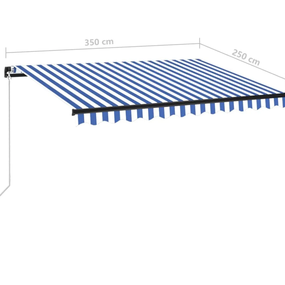 Outlet FinePRICE Manuaalisesti sisäänkelattava markiisi LEDillä 350x250 cm kermanvalkoinen
