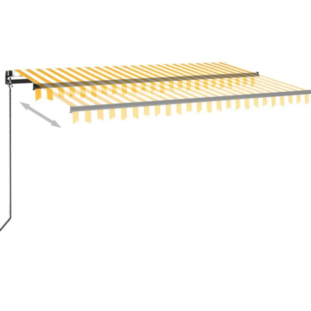 Outlet FinePRICE Manuaalisesti sisäänkelattava markiisi LEDillä 350x250 cm kermanvalkoinen
