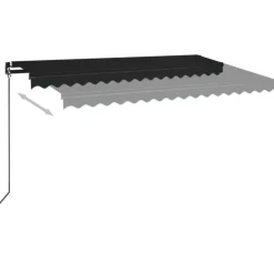 Outlet FinePRICE Manuaalisesti sisäänkelattava markiisi LEDillä 350x250 cm kermanvalkoinen
