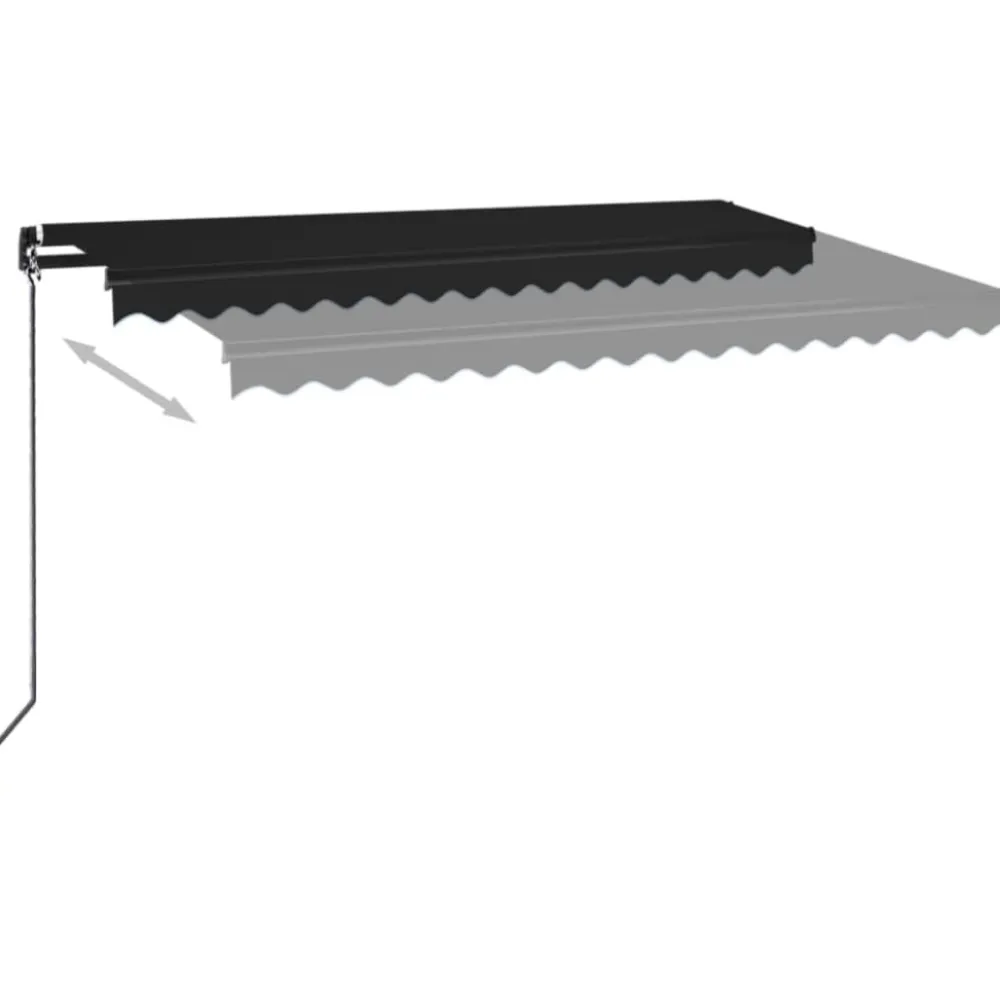 Outlet FinePRICE Manuaalisesti sisäänkelattava markiisi LEDillä 350x250 cm kermanvalkoinen